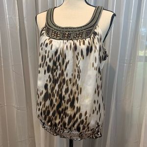 Great summer top.  Embellished collar.  XL